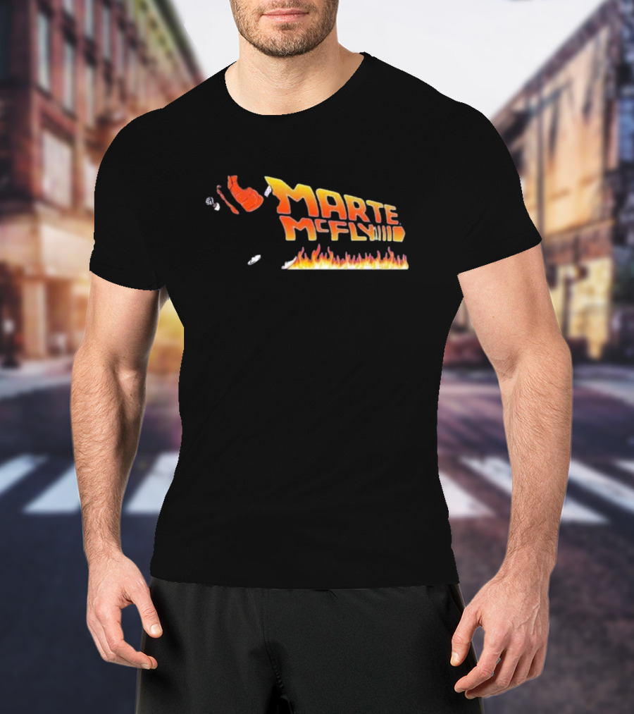 Marte McFly Fire Player Retro Flame T-Shirt