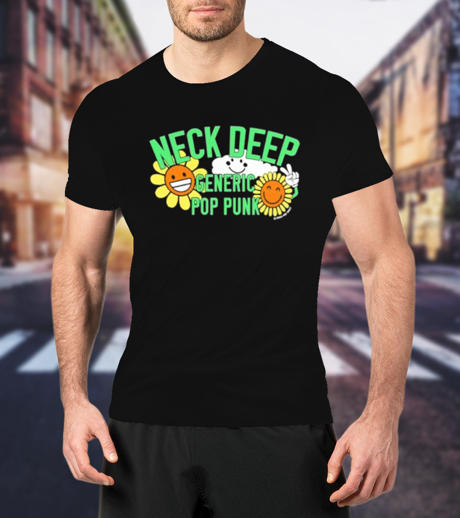 Neck Deep Generic Pop Punk Smile Floral T-Shirt