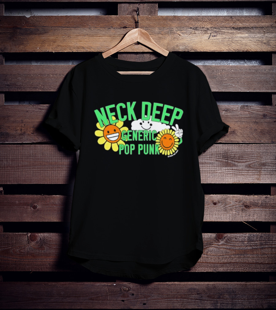 Neck Deep Generic Pop Punk Smile Floral T-Shirt