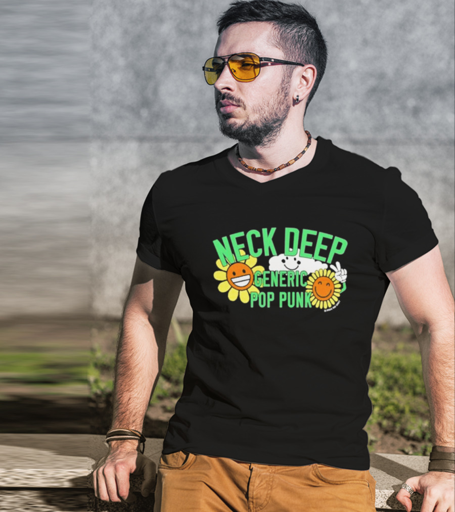 Neck Deep Generic Pop Punk Smile Floral T-Shirt