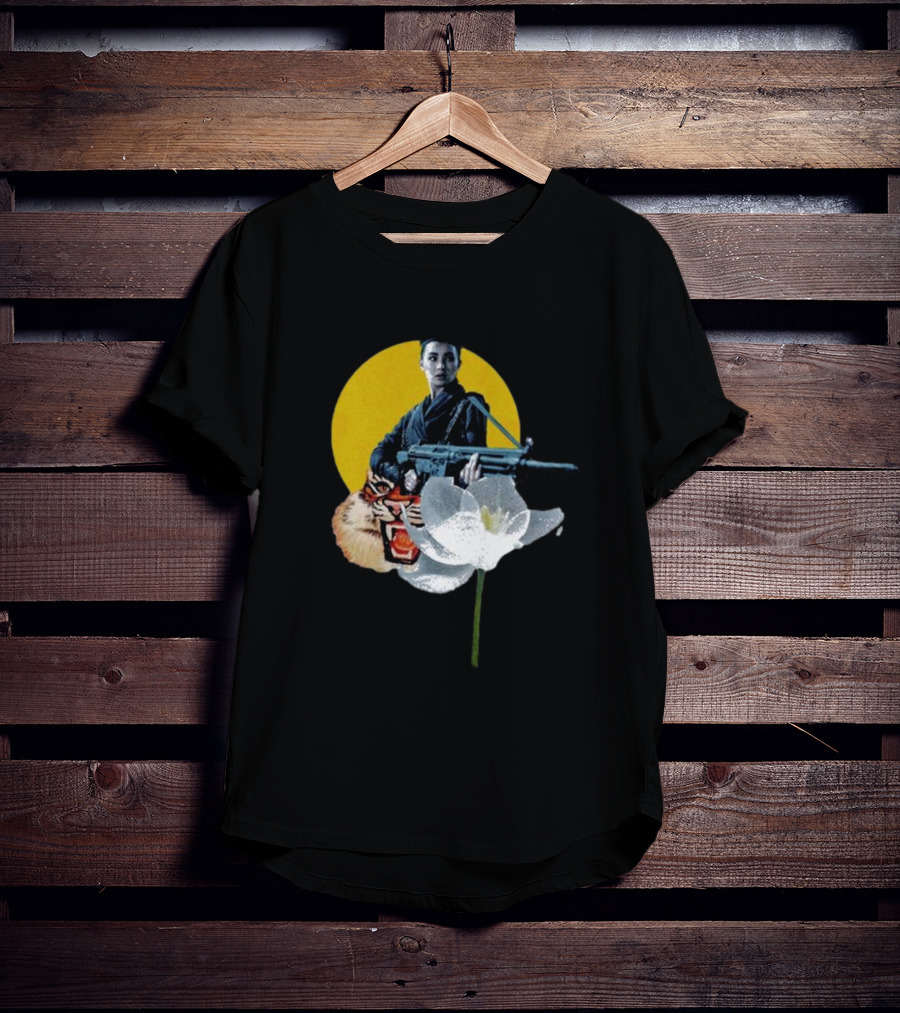 Osd 277 The Arms Of A Warrior With Tiger Flower Emblem T-Shirt