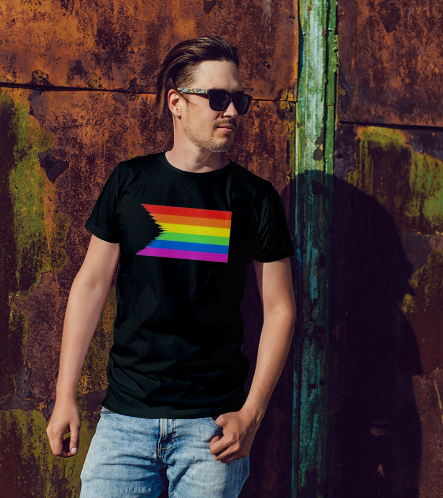 Pride Restored Flag Distorted Rainbow Bands T-Shirt