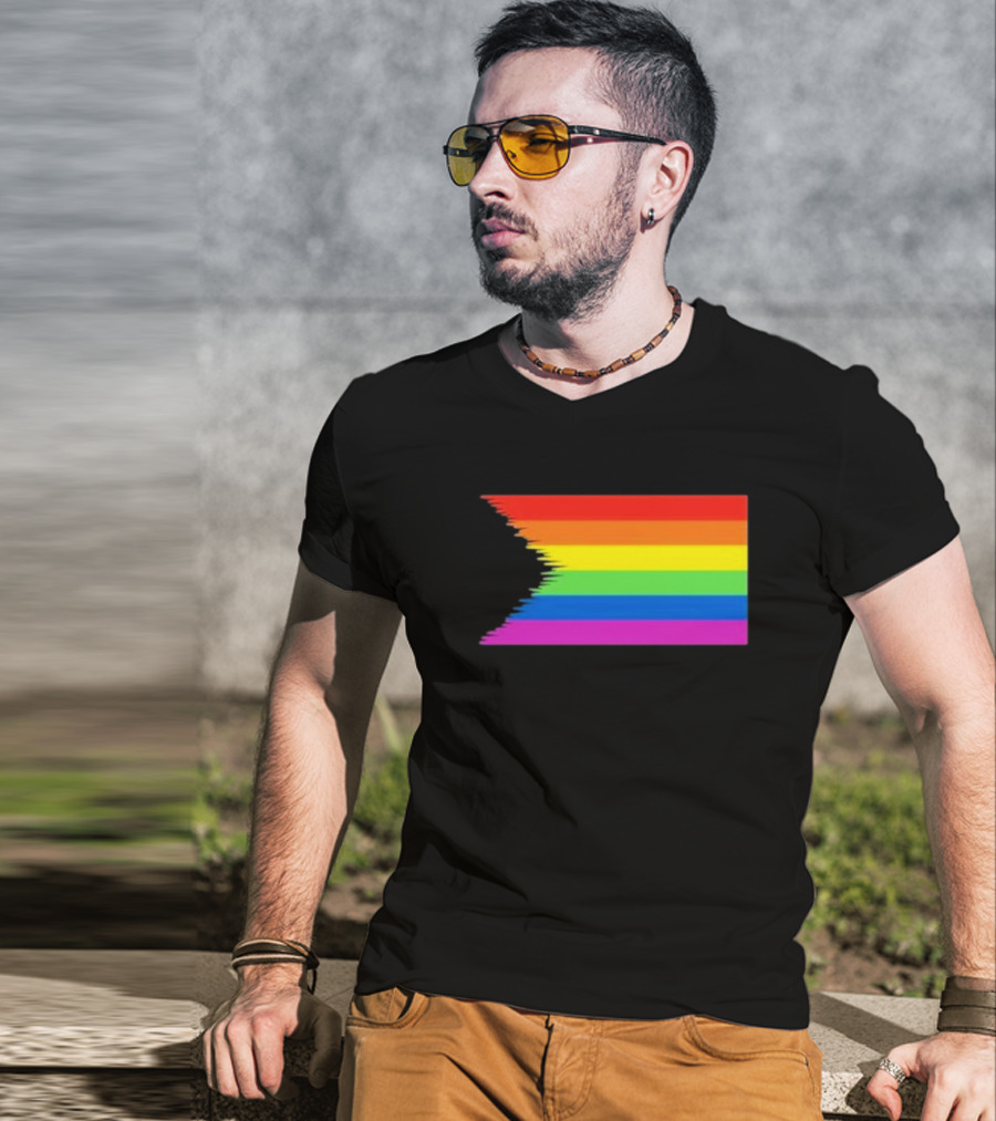 Pride Restored Flag Distorted Rainbow Bands T-Shirt