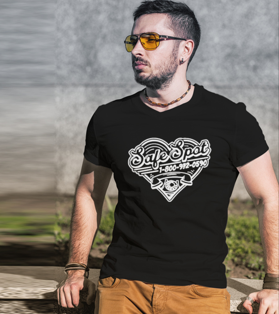 Safe Spot Heart Dial 1 800 972 0590 T-Shirt