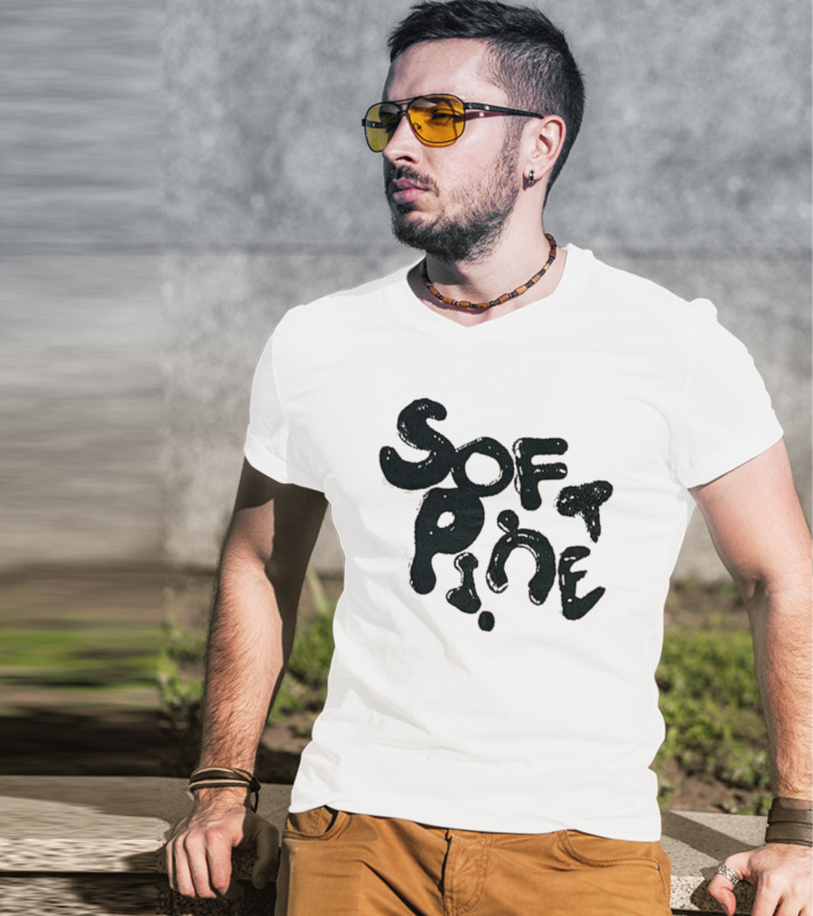 Soft Pine Logo Dark Green Text T-Shirt