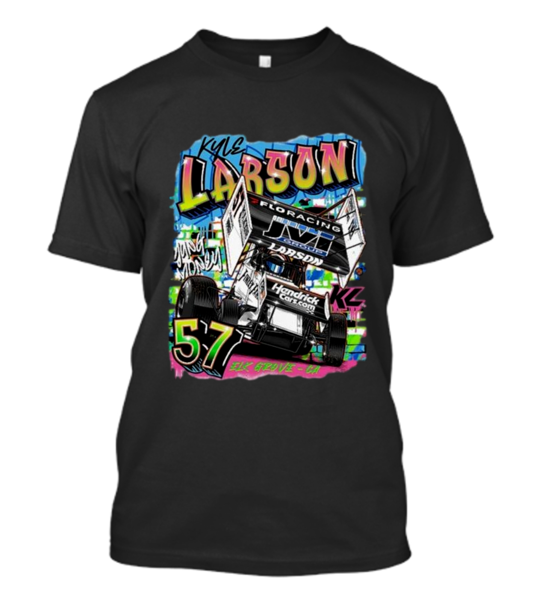 Kyle Larson Yung Money 57 HendrickCars.com Elk Grove CA Racing T-Shirt