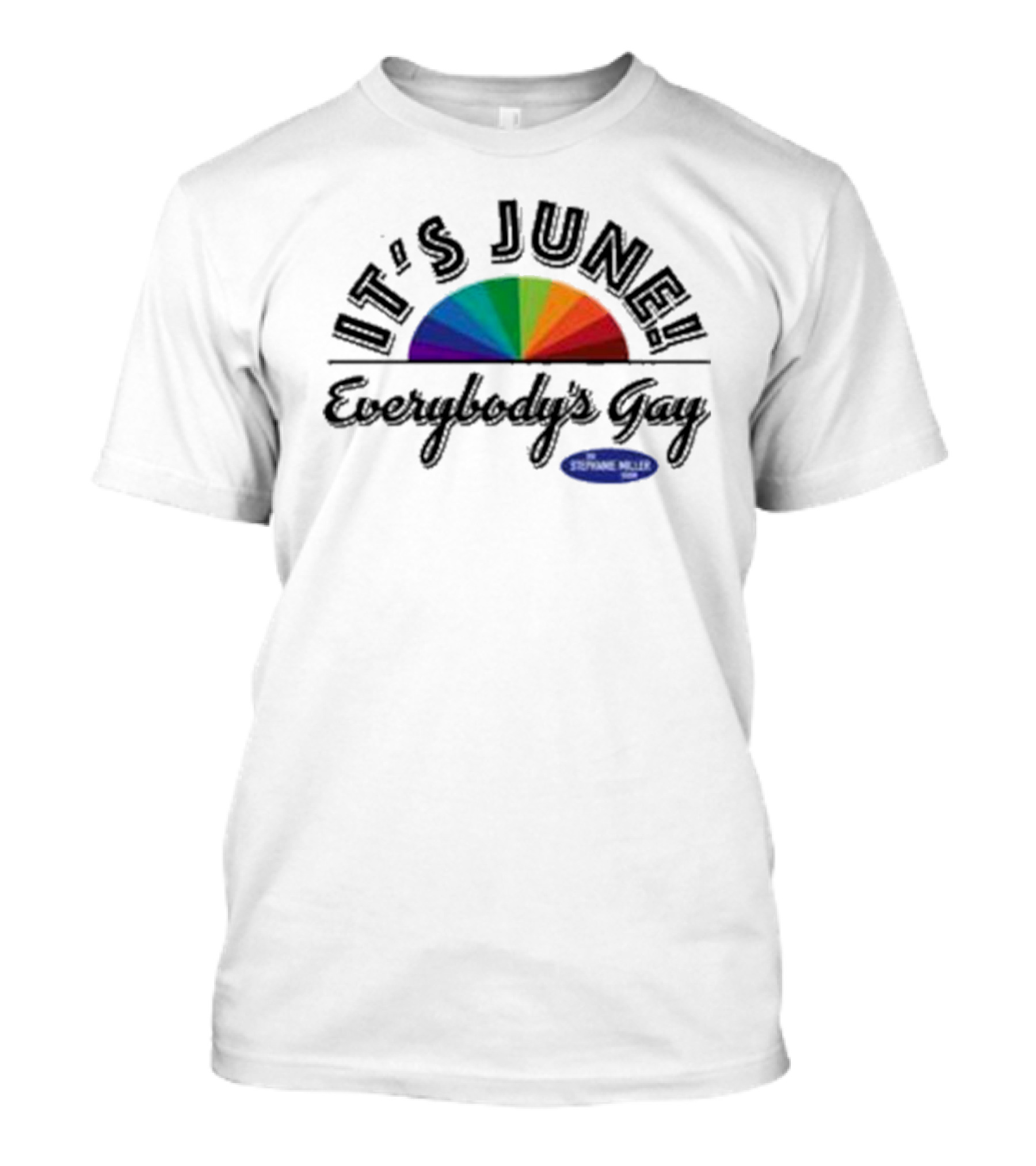 IT'S JUNE Everybody's Gay Stephanie Miller Rainbow T-Shirt