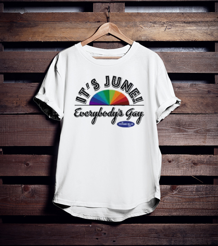 IT'S JUNE Everybody's Gay Stephanie Miller Rainbow T-Shirt