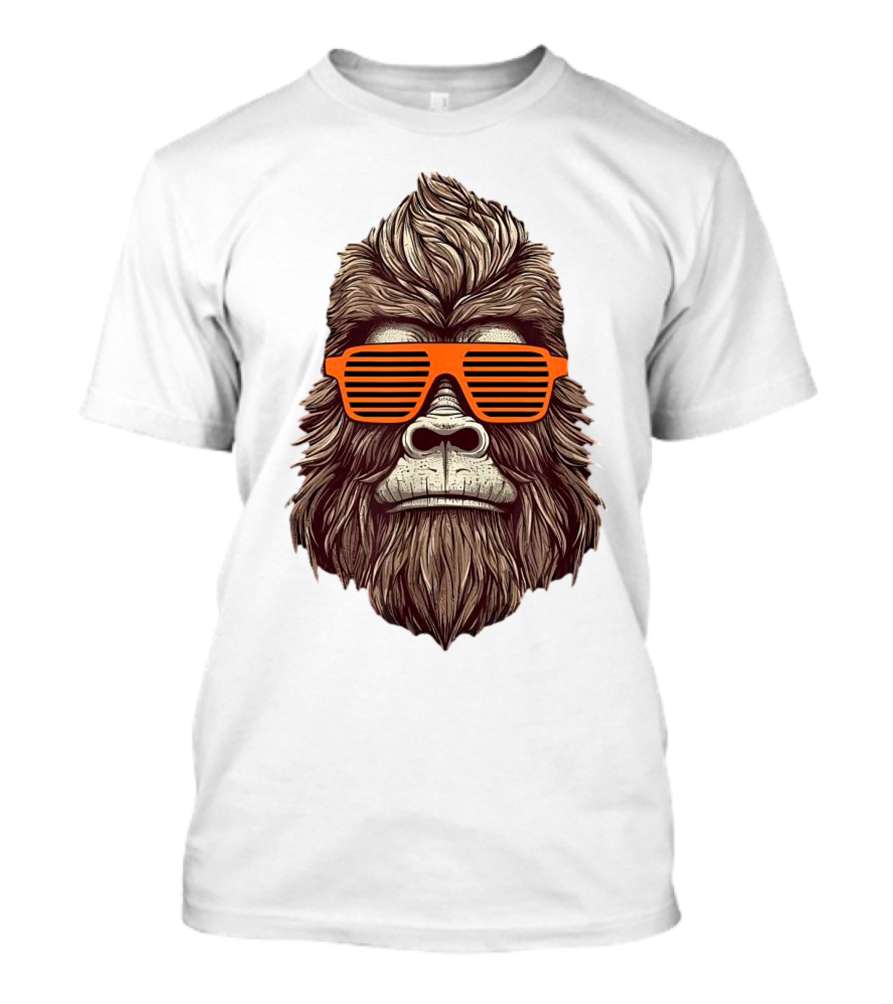Bigfoot Birthday Boy Cool Striped Sunglasses Animal Party T-Shirt