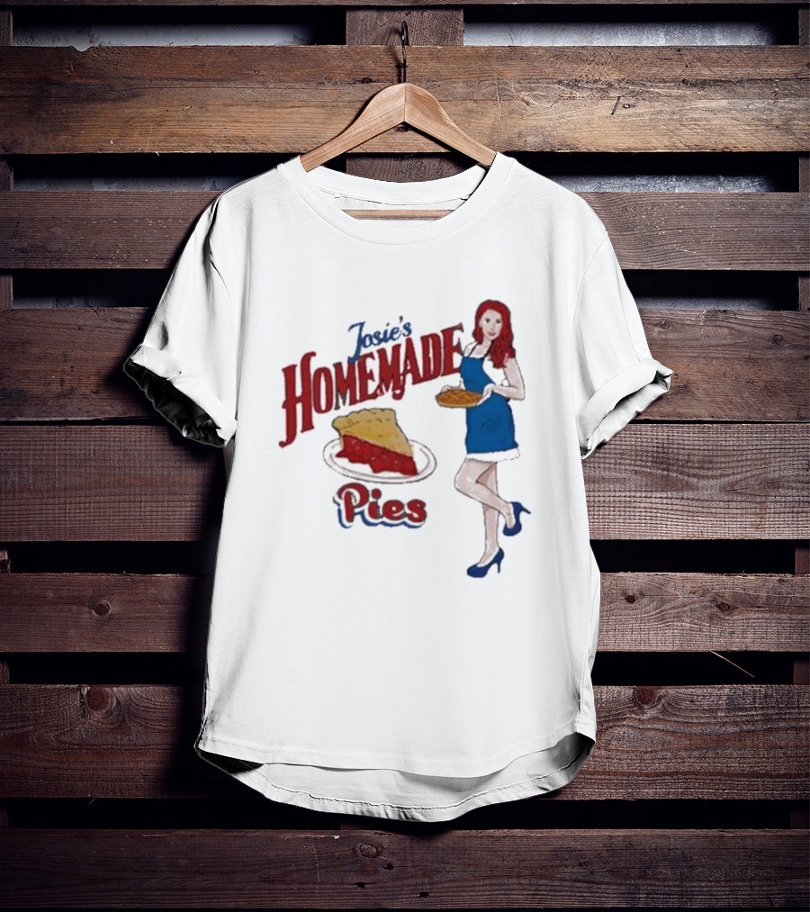 Josie’s Homemade Pies Woman With Cherry Pie And Blue Dress T-Shirt