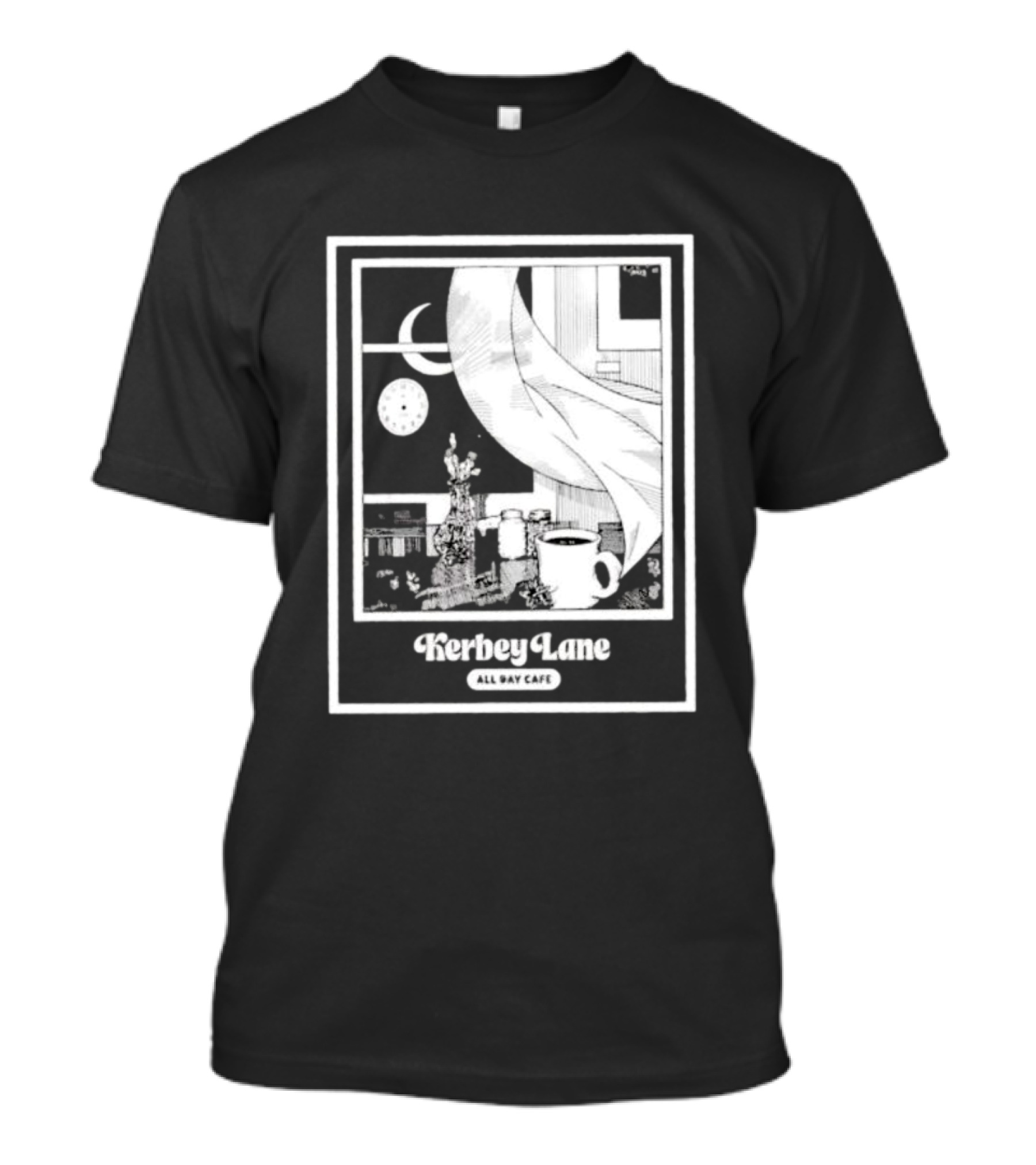 Kerbey Lane All Day Cafe Night Window Scene T-Shirt