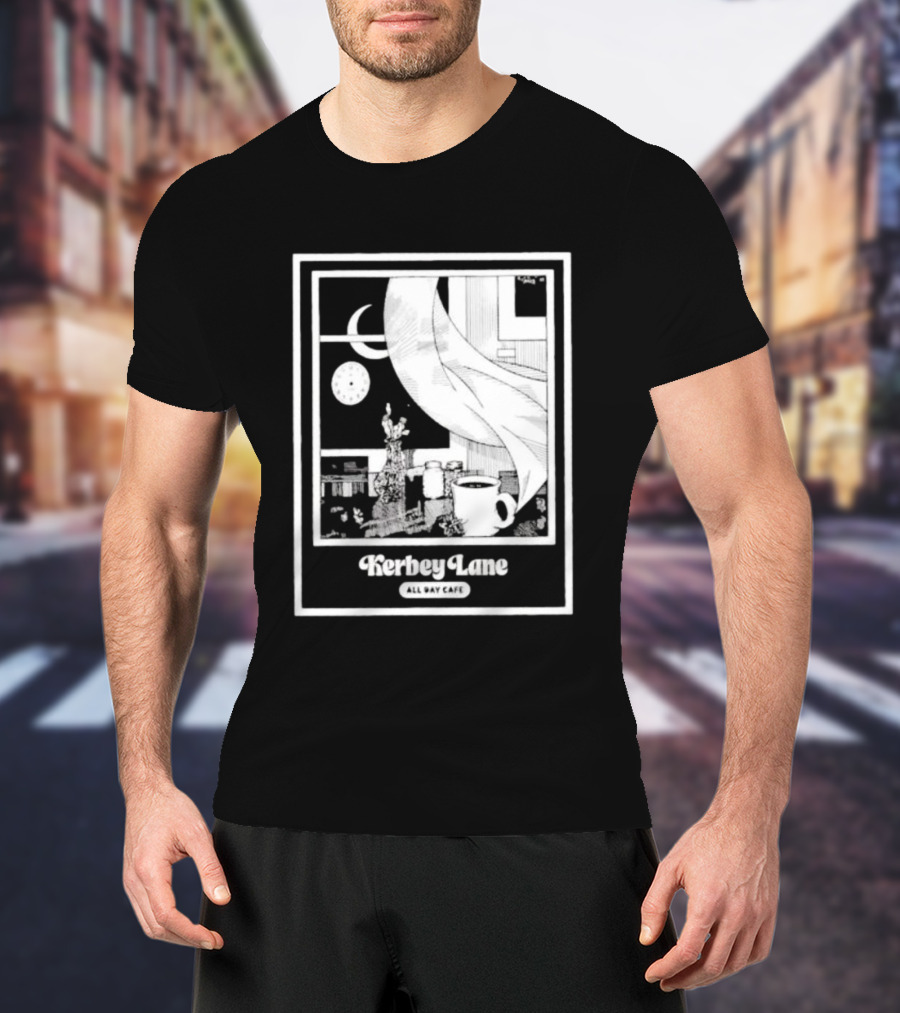 Kerbey Lane All Day Cafe Night Window Scene T-Shirt