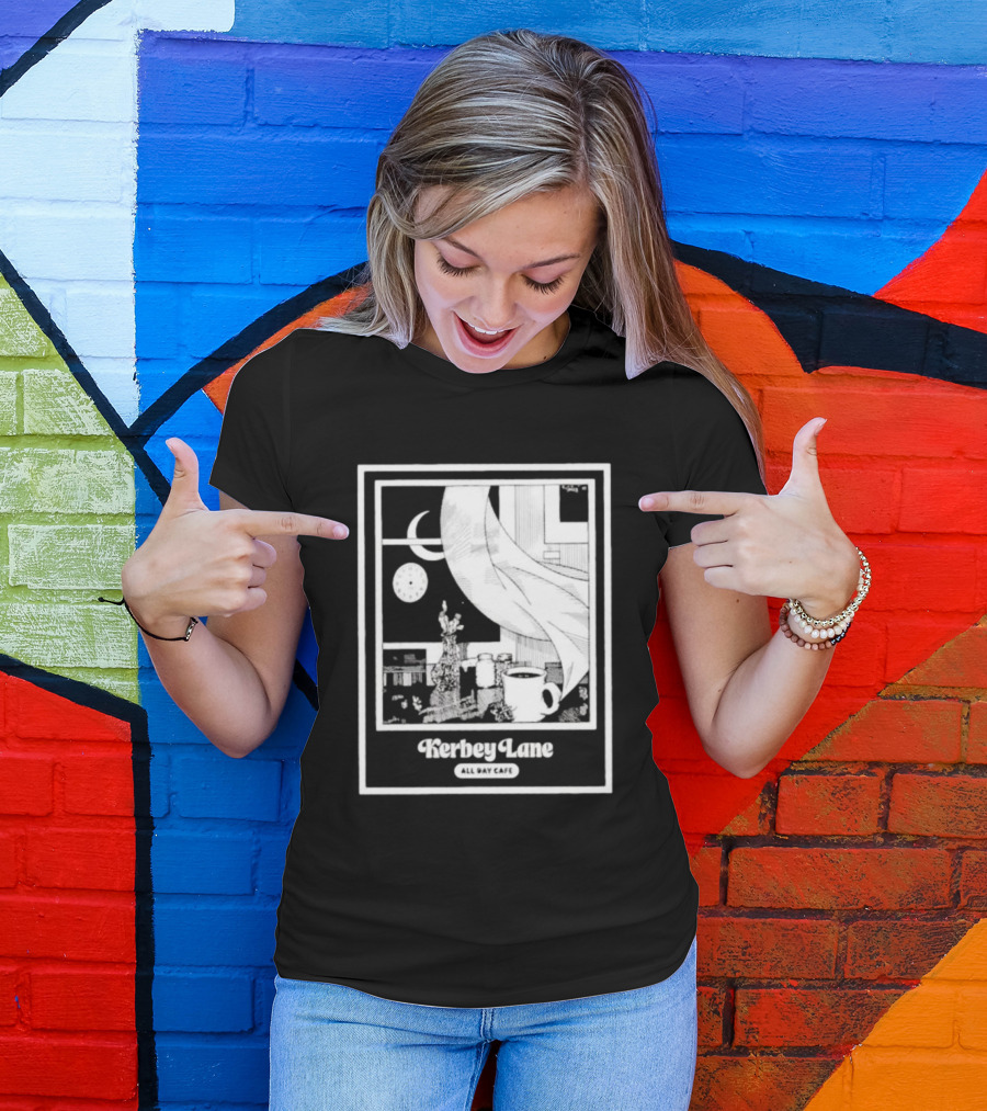 Kerbey Lane All Day Cafe Night Window Scene T-Shirt