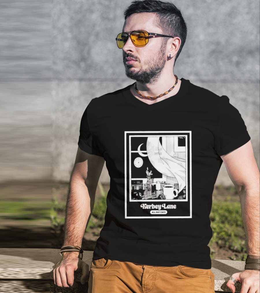 Kerbey Lane All Day Cafe Night Window Scene T-Shirt