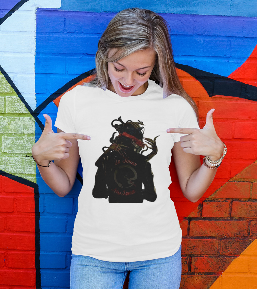 QOTSA In Times New Roman Blindfolded Figure With Entangled Hands T-Shirt