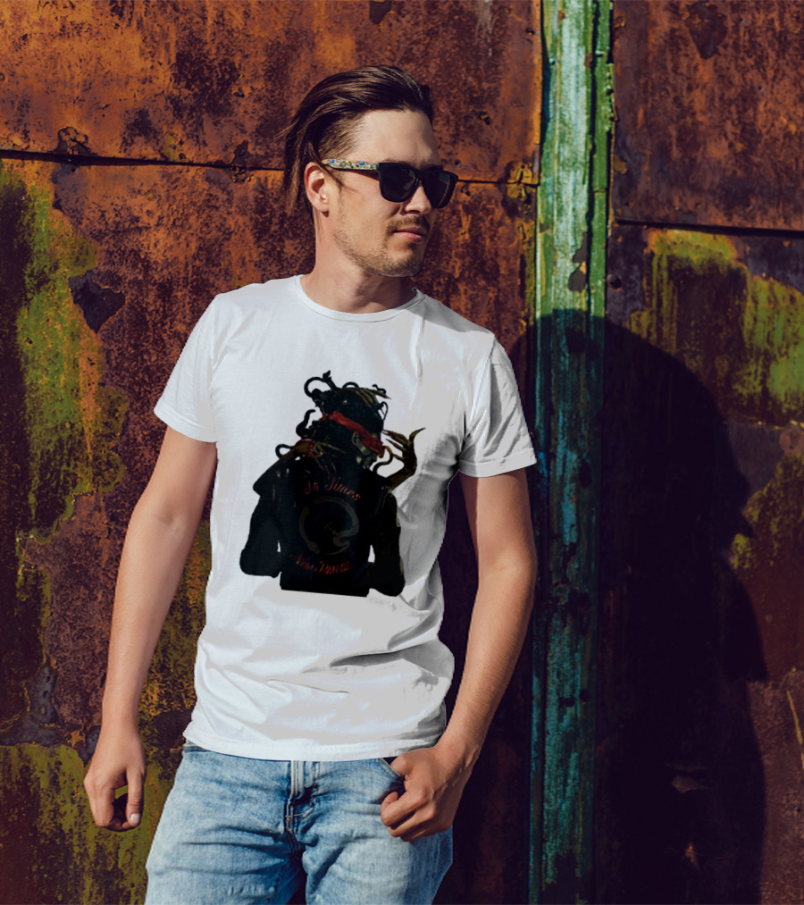 QOTSA In Times New Roman Blindfolded Figure With Entangled Hands T-Shirt