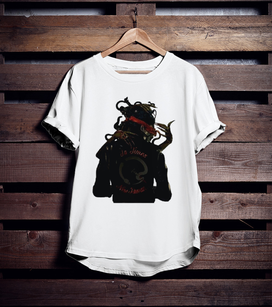QOTSA In Times New Roman Blindfolded Figure With Entangled Hands T-Shirt