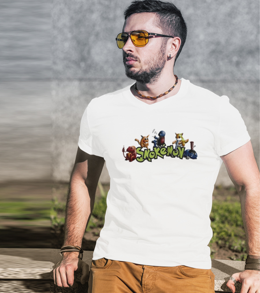 Streetwear 90s Vintage Smokemon Characters Graphics T-Shirt