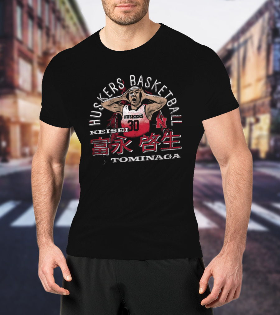 Huskers Basketball Keisei Tominaga 30 Nebraska T-Shirt