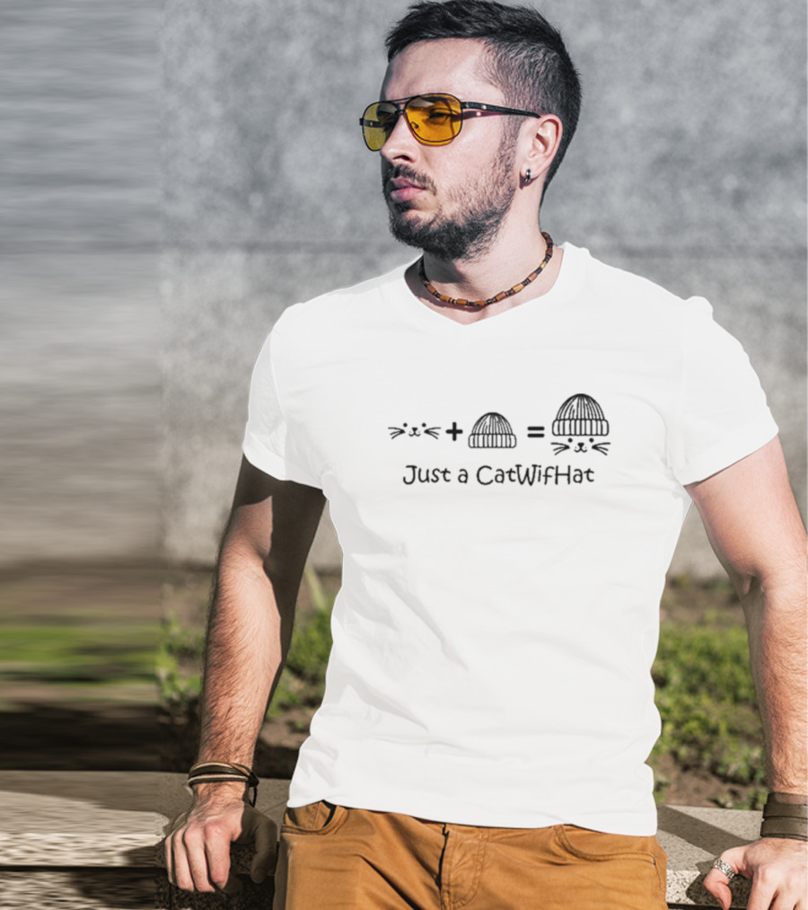 Cwif Cat Face Plus Hat Equals Just A CatWifHat T-Shirt