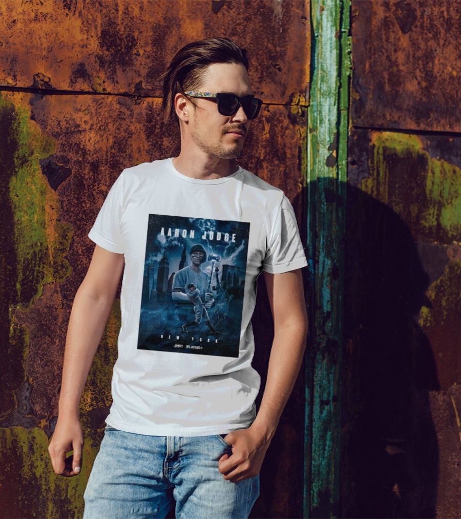 Aaron Judge New York Cityscape Thunderstorm Baseball Power Display T-Shirt