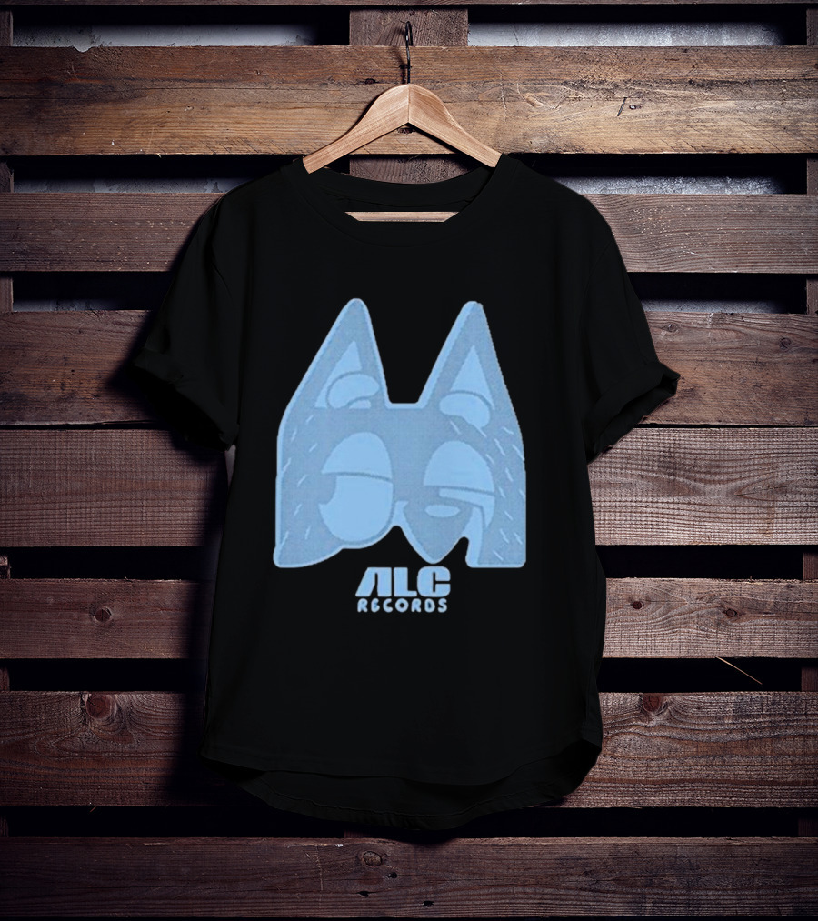 ALC Records Store Blue Cartoon Face Seasons Change T-Shirt