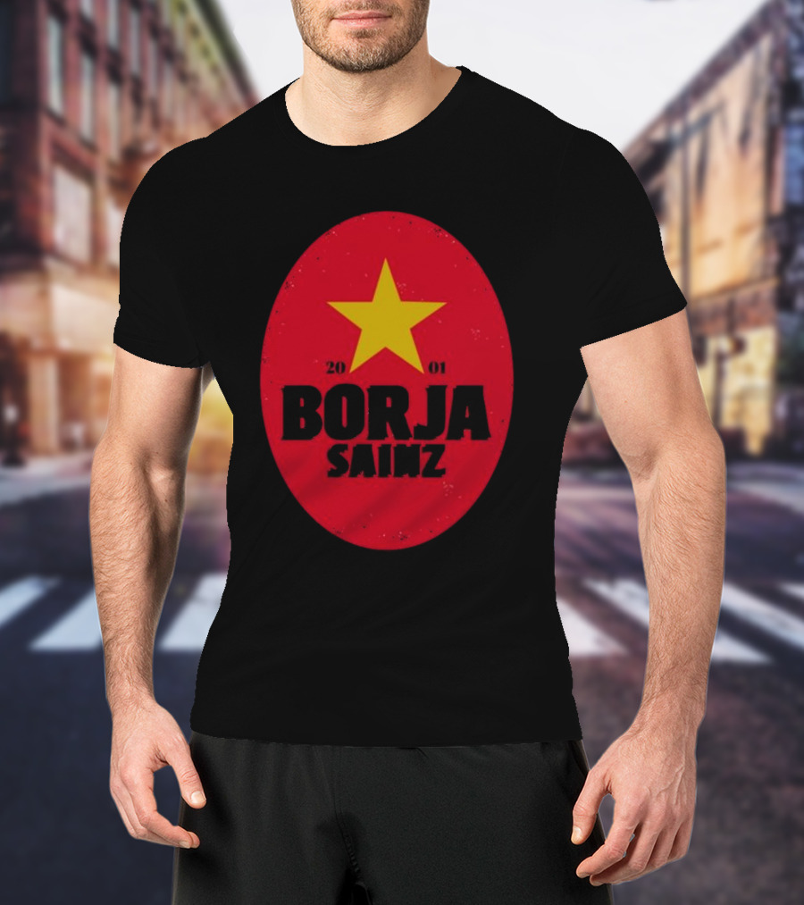 Borja Sainz 2001 Red Oval Yellow Star T-Shirt