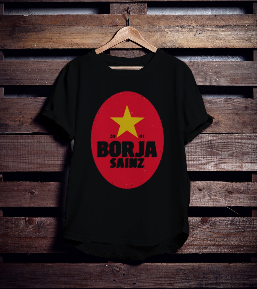 Borja Sainz 2001 Red Oval Yellow Star T-Shirt