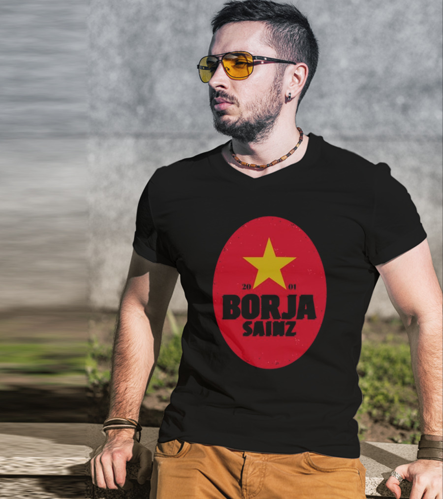 Borja Sainz 2001 Red Oval Yellow Star T-Shirt