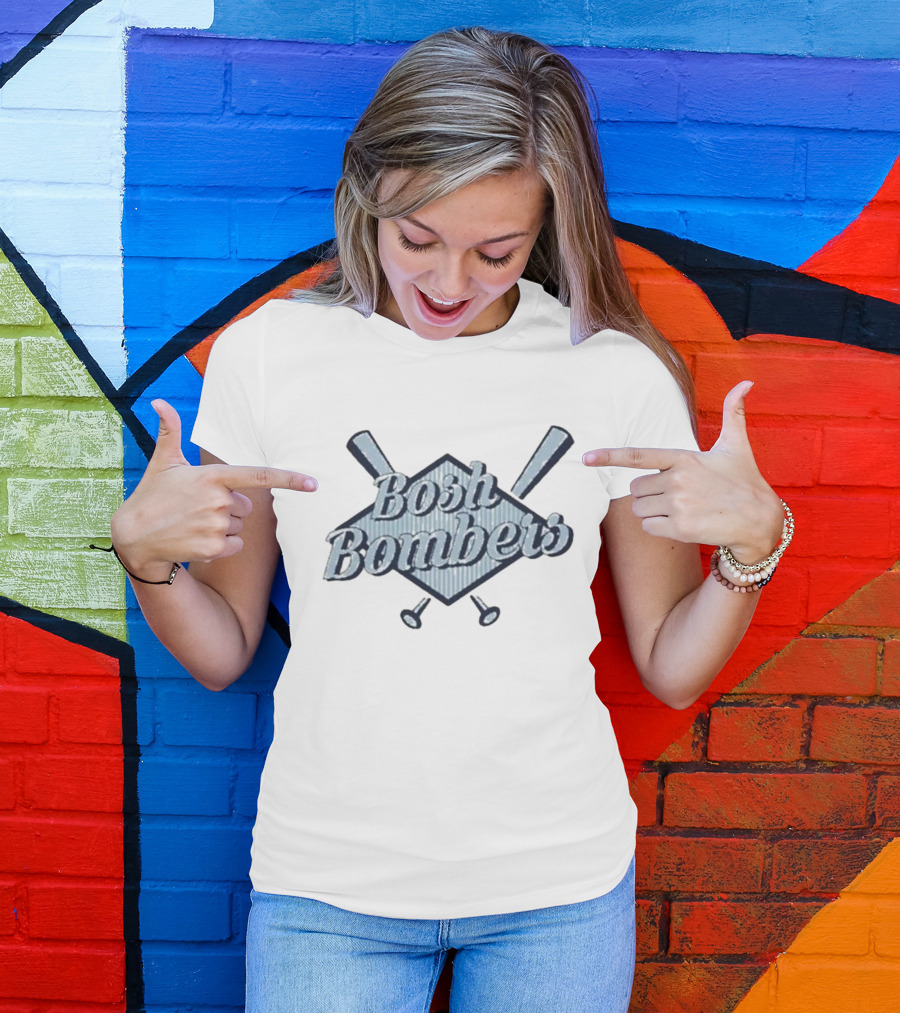 Bosh Bombers Baseball Bat Crossed Diamond Emblem T-Shirt