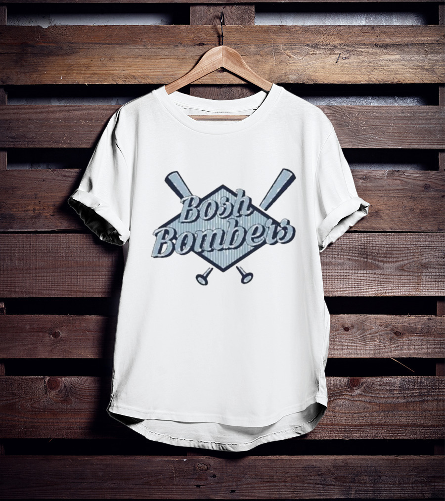 Bosh Bombers Baseball Bat Crossed Diamond Emblem T-Shirt