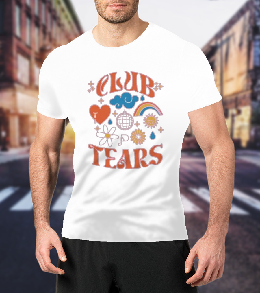 Little Mix Club Tears Rainbow Disco Heart Flowers T-Shirt
