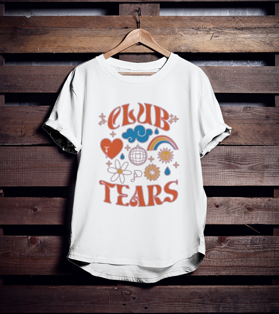 Little Mix Club Tears Rainbow Disco Heart Flowers T-Shirt
