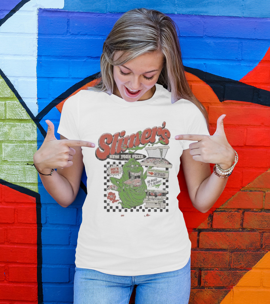 Slimer's New York Pizza Hot Fresh Delivery So Good It's Scary T-Shirt