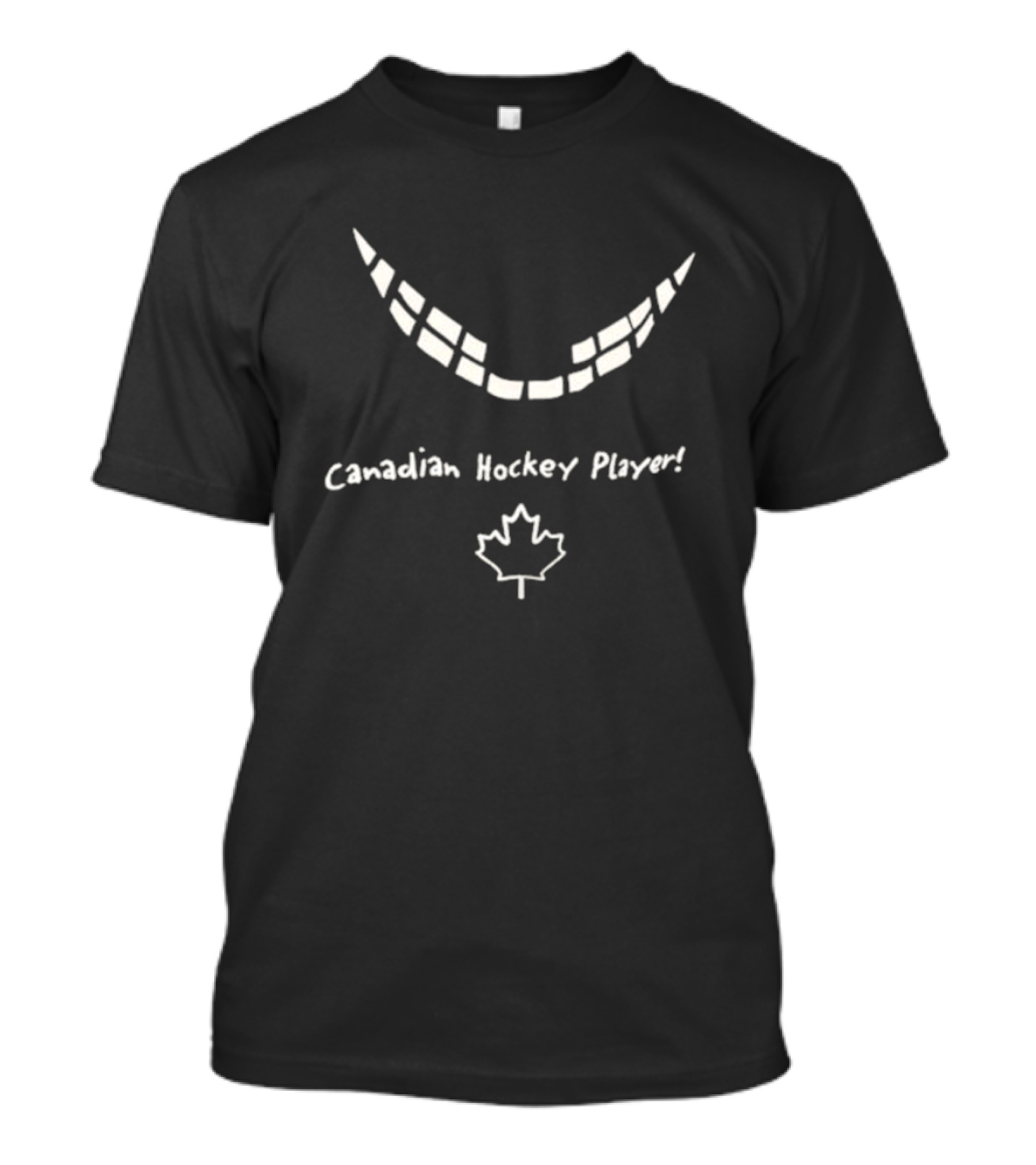 Canadian Hockey Player Smile Maple Leaf T-Shirt