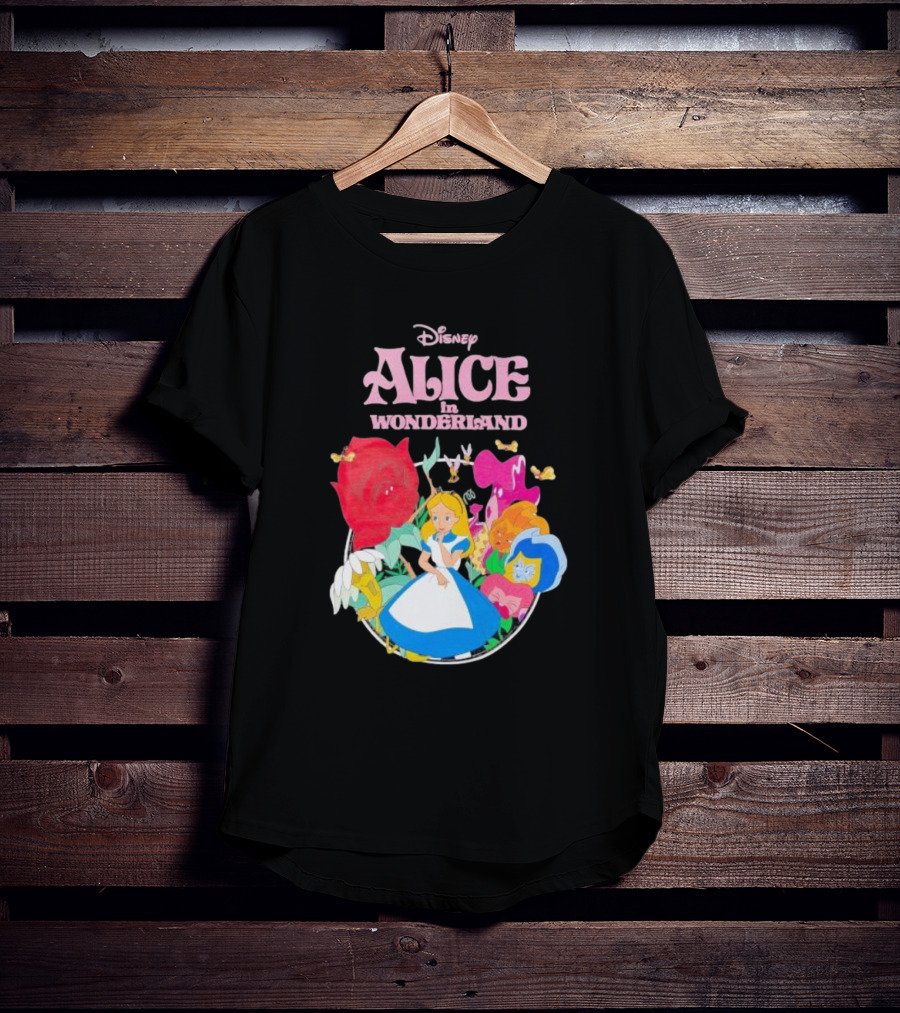 Disney Alice In Wonderland Flowers And Characters Classic T-Shirt