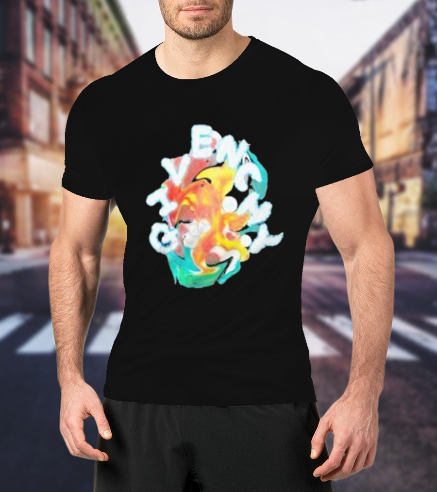 Louis Tomlinson Givenchy Psychedelic Oversized Top Colorful Swirl Text T-Shirt