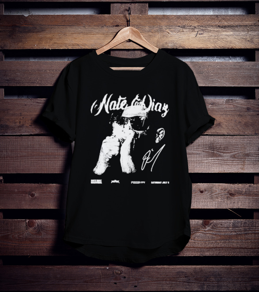 Nate Diaz Big Face Smoke Saturday July 6 Black Hat Mafia 육백팔십팔 Pshhoppy T-Shirt