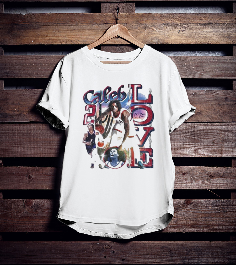 Caleb Love 2 Basketball Signature Jersey Dunk Champion Image T-Shirt