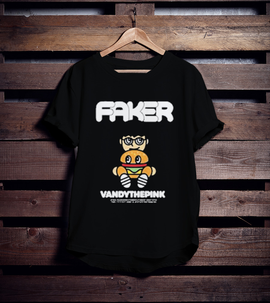 Faker Vandythepink Burger Character With Glasses T-Shirt