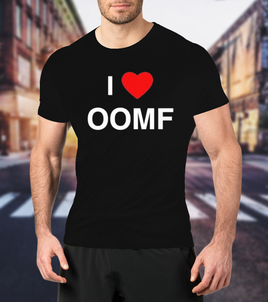 I Heart Oomf Bold Block Letters Red Heart T-Shirt