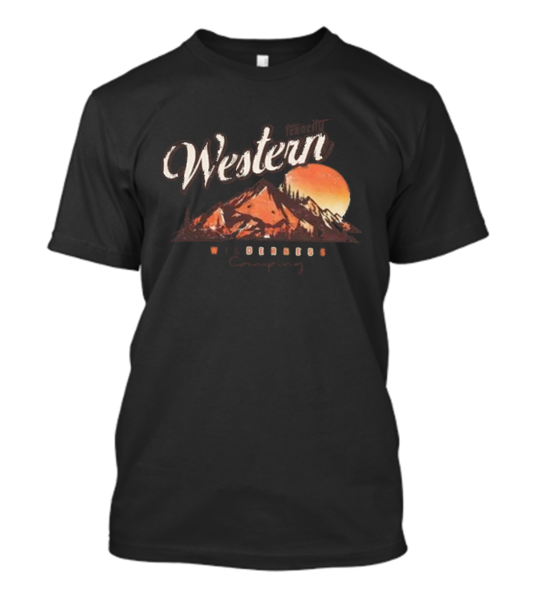Western Tenacity Wilderness Camping Moonlit Mountains T-Shirt