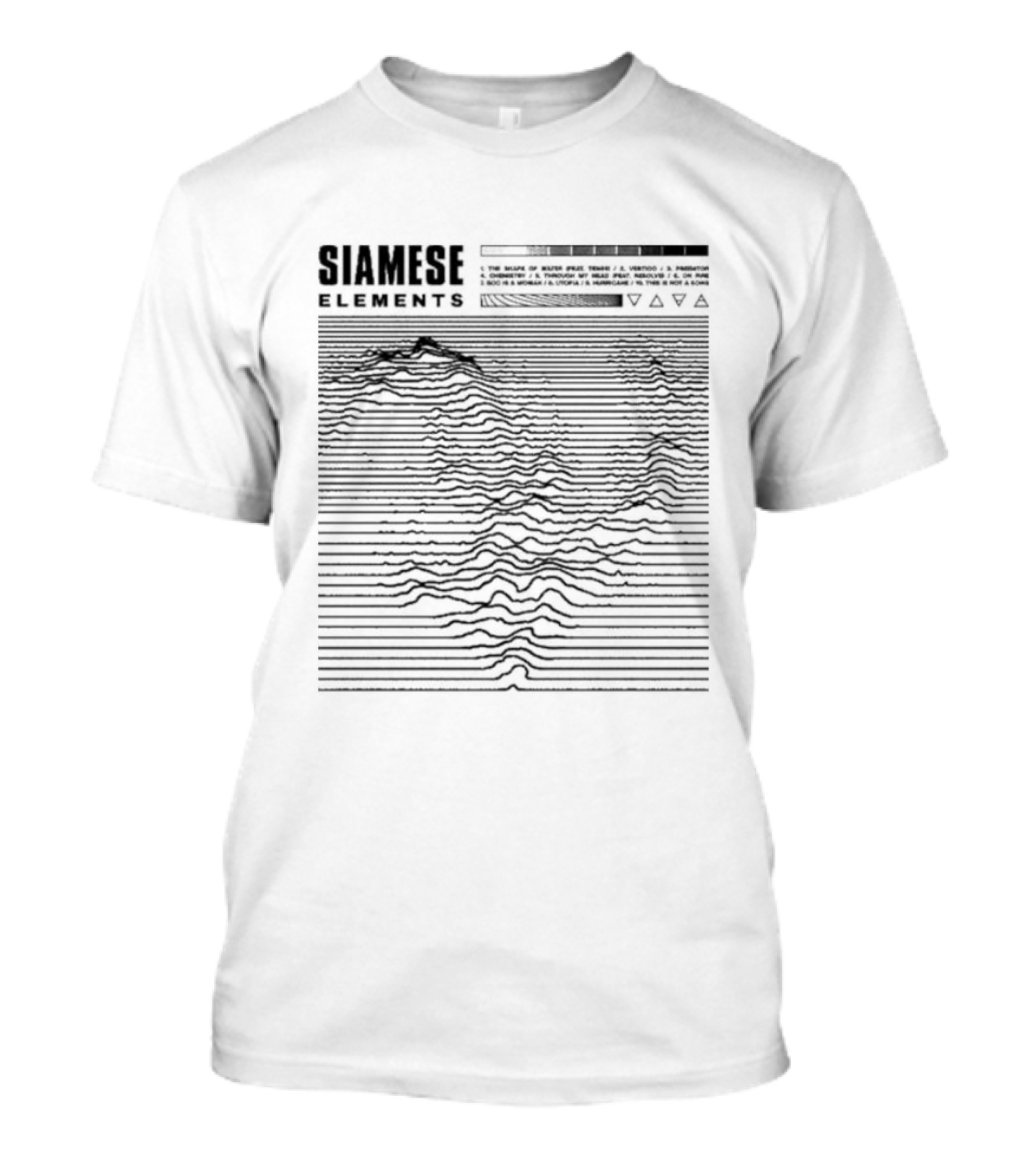 Siamese Elements Topographical Lines And Geometric T-Shirt