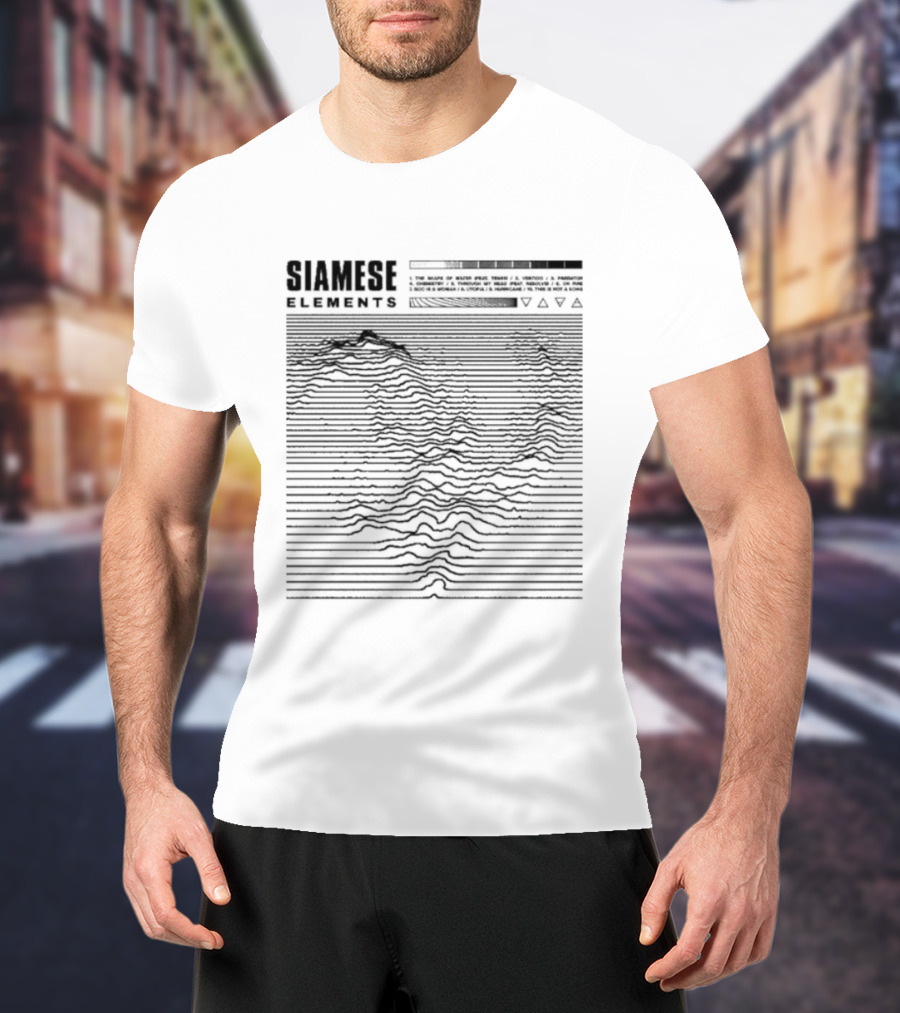 Siamese Elements Topographical Lines And Geometric T-Shirt