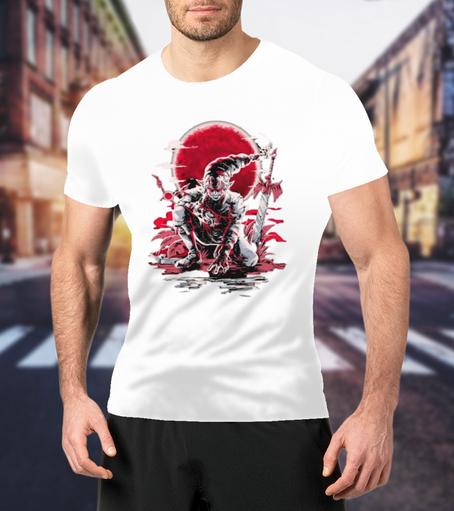 Wax And Wane Paulo Gazola Blood Moon Warrior Blade T-Shirt