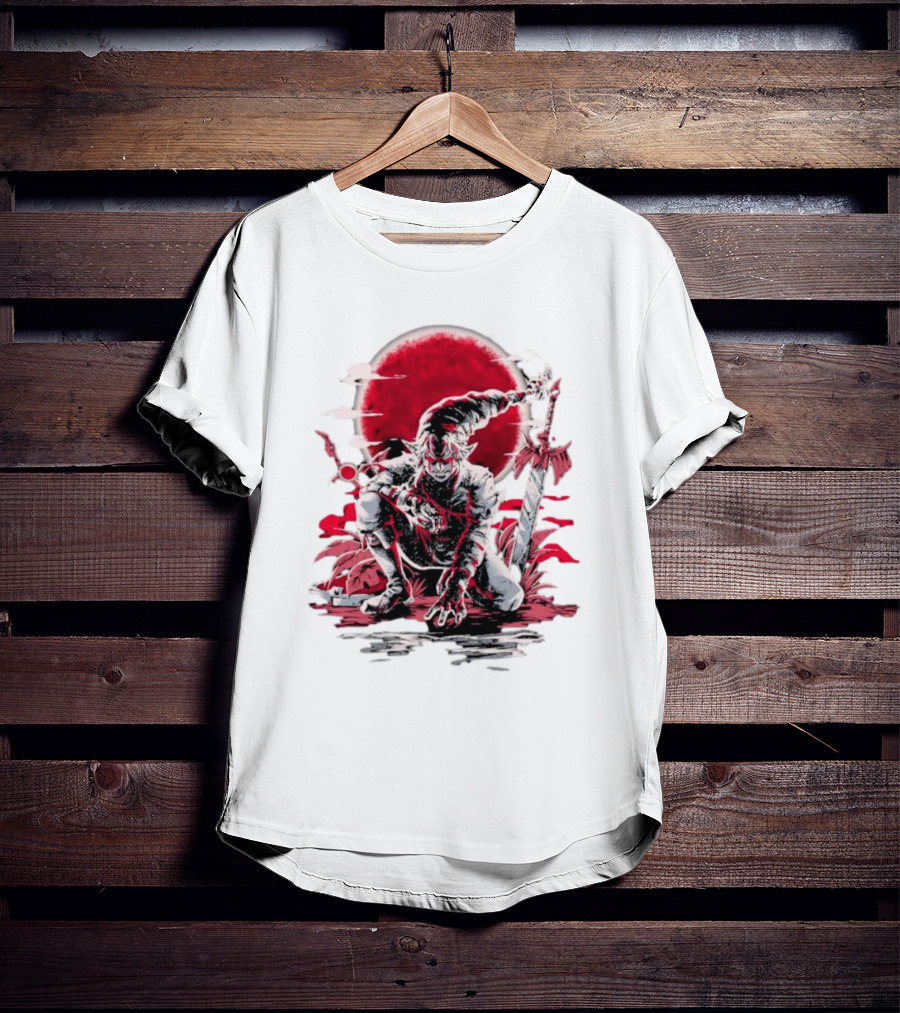 Wax And Wane Paulo Gazola Blood Moon Warrior Blade T-Shirt