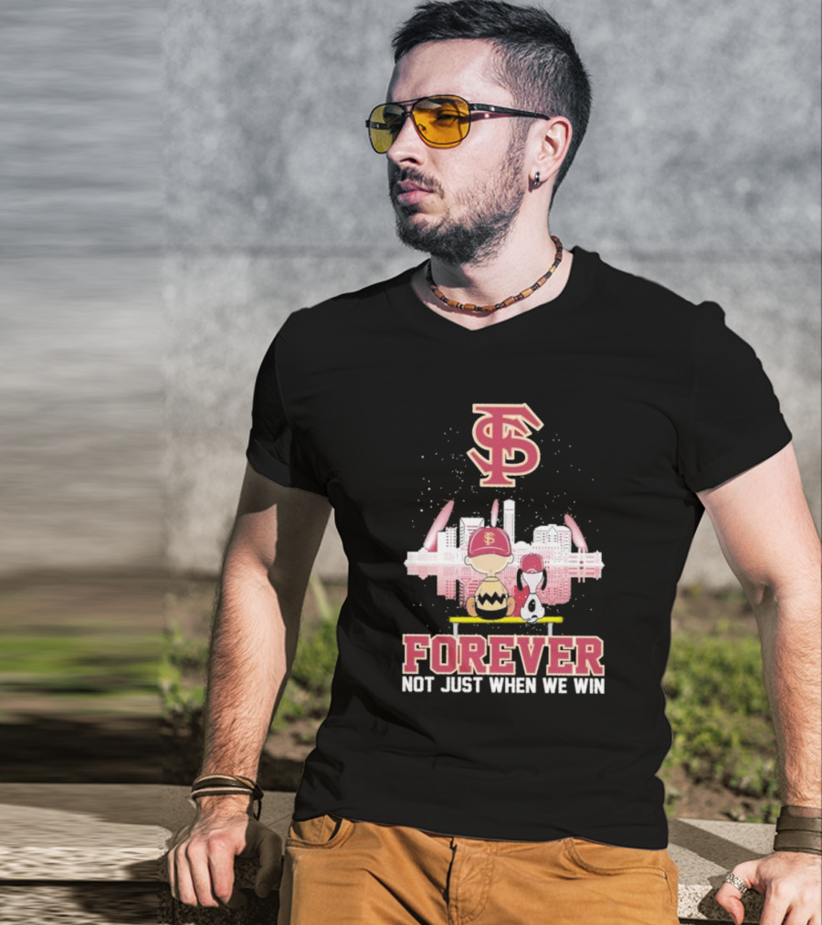 Snoopy And Charlie Brown FSU Forever Not Just When We Win T-Shirt