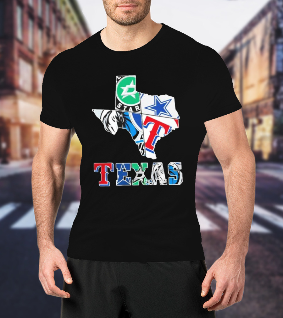 Texas Dallas Cowboys Stars Rangers Mavericks Sports Team T-Shirt