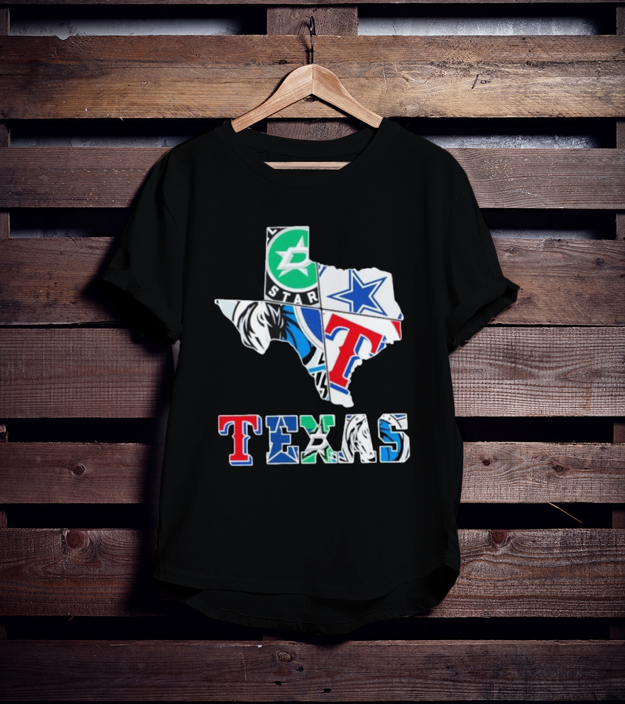 Texas Dallas Cowboys Stars Rangers Mavericks Sports Team T-Shirt