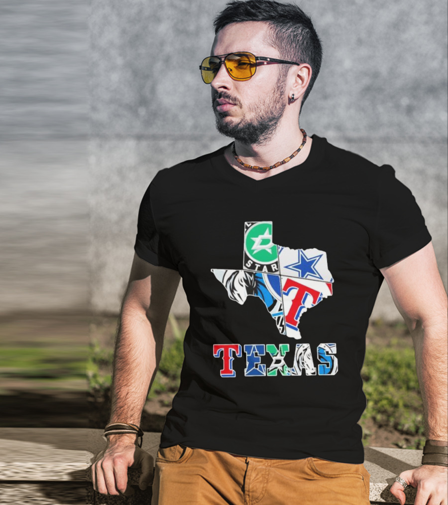 Texas Dallas Cowboys Stars Rangers Mavericks Sports Team T-Shirt